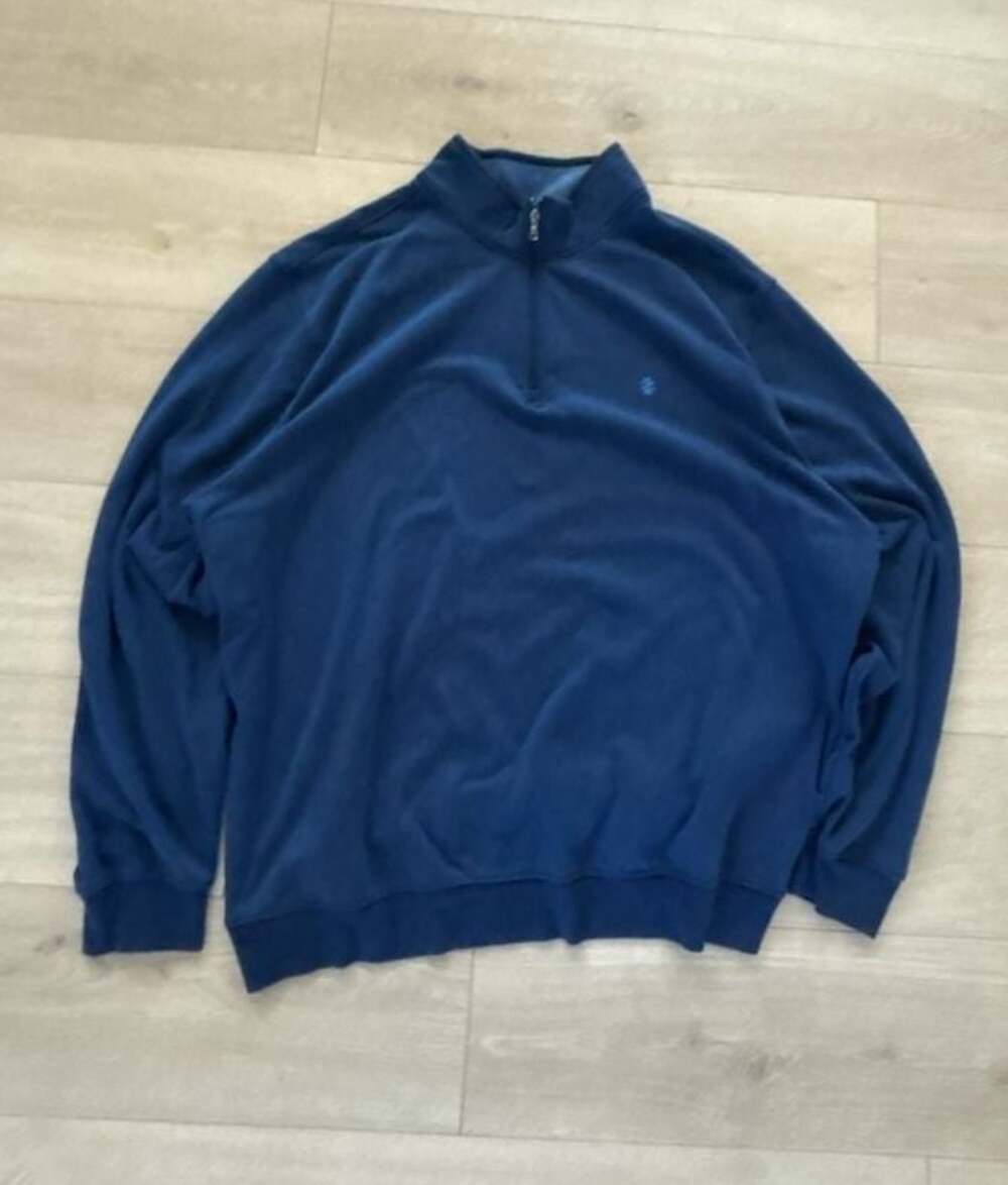 IZOD Advantage Performance Stretch Blue 1/4 Zip Pullover Sweatshirt Size 2XLT